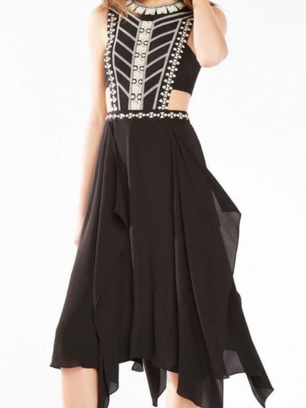 BCBGMaxAzria Gladiator Cutout Dress